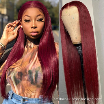27 99J 30 Raw Brazilian 100% Virgin Human Hair Hd Full Lace Frontal Wig Cheap Colored Lace Front Wig Human Hair For Black Women